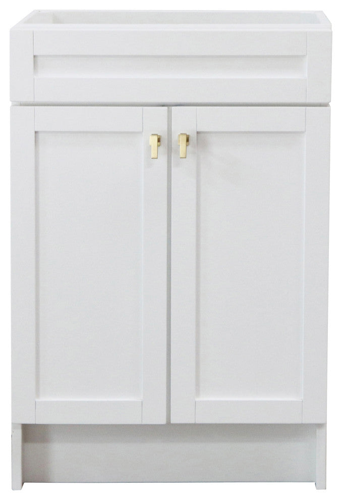 SmartFold 23" Single Sink Vanity Cabinet, White Finish, Gold Hardware