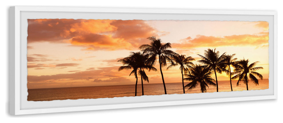 "Think of the Beach" Framed Painting Print, 30x10
