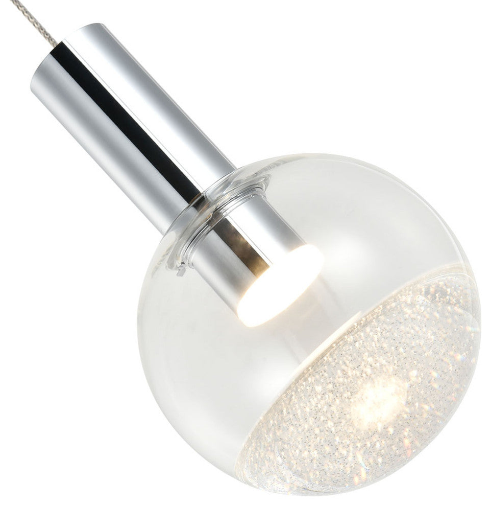 Sienna 5" ETL Certified Integrated LED Pendant Lighting Fixture, Polished Chrome