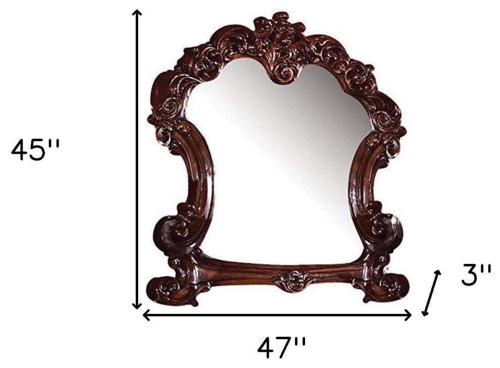 47"x3"x45" Cherry Wood Mirror