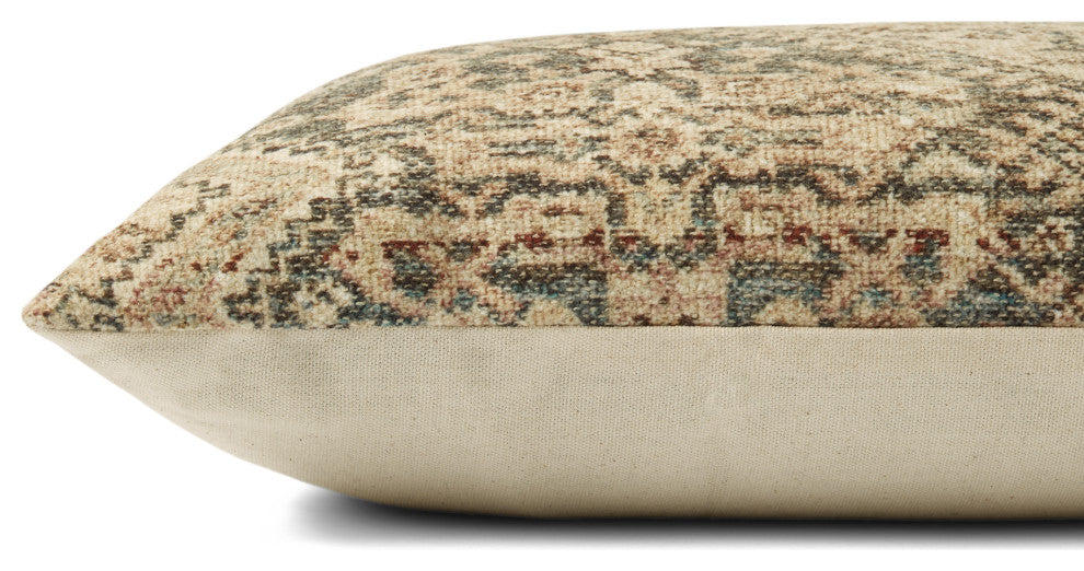 Angela Rose x Loloi Midnight Slate / Sand 13'' x 21'' Cover, Poly Pillow