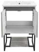 Marseille 24" Gray Oak Bathroom Vanity With White, 3-Hole Ceramic Sink Top