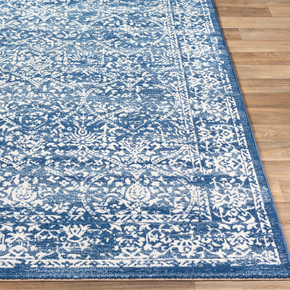 Surya Roma ROM-2301 7'10"x10' Rug, Navy/Denim/Cream