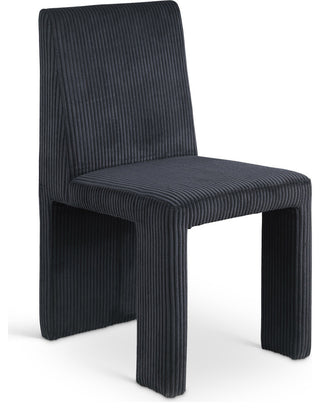 Benson Upholstered Dining Chair, Black, Microsuede Corduroy