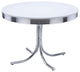42 inches Round Dining Table with Metal Base, White