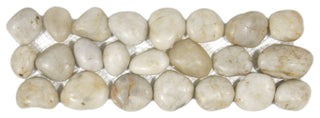 Glazed White Pebble Tile Border: Organic Beauty for Any Area!