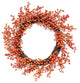 14" Autumn Harvest Red and Orange Fall Berry Wreath, Unlit