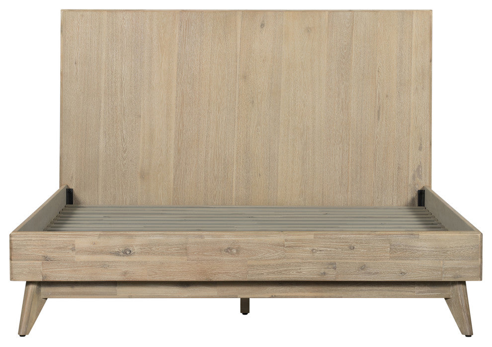 Baly Acacia Mid-Century Gray Sandblast Platform King Bed