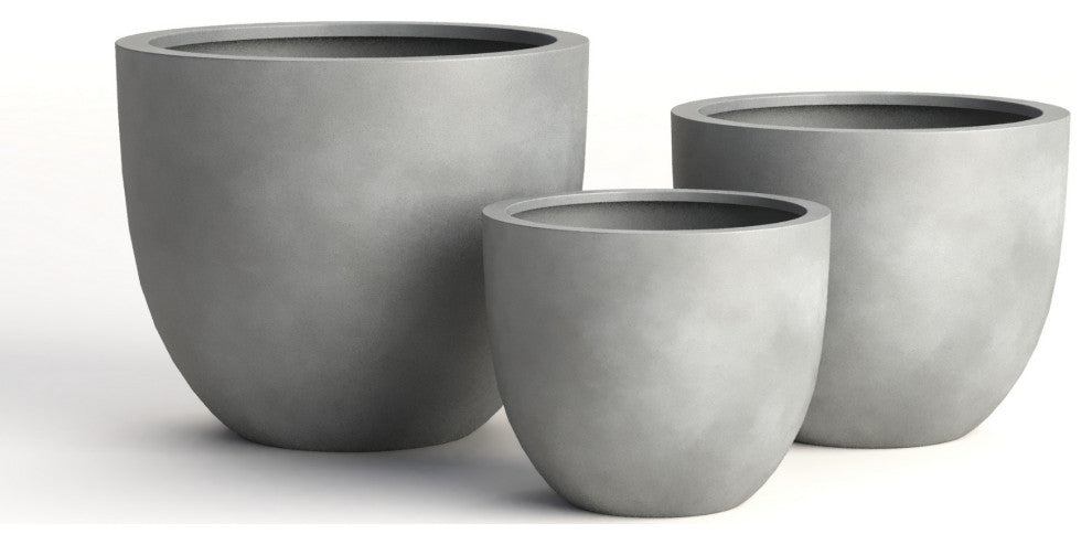 DTY Signature Mount Belford 1-piece Fiberstone Planter, Gray, Large