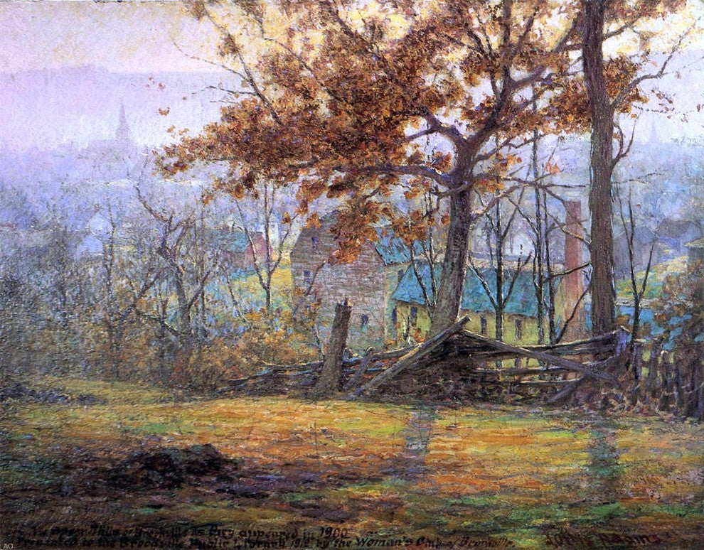 John Ottis Adams The Old Mills of Brookville, 21"x28" Wall Decal