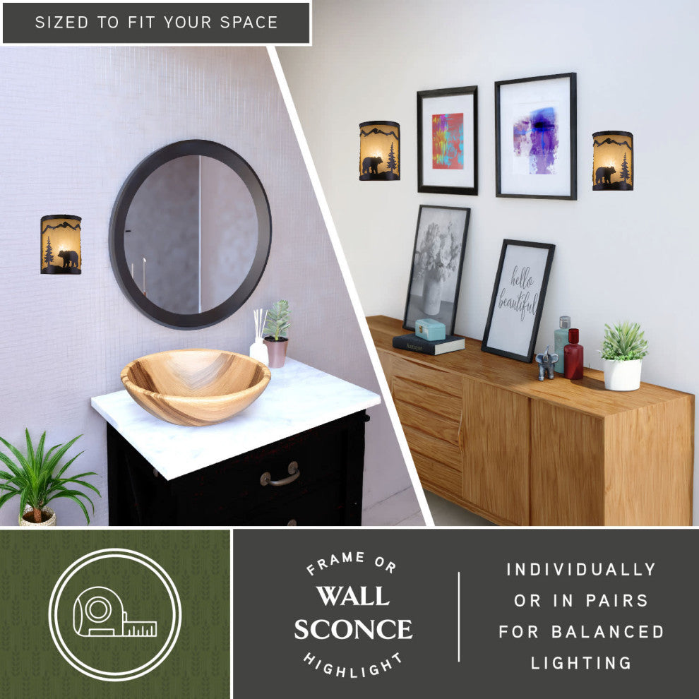 Yosemite 8" Wall Sconce Light, Bear