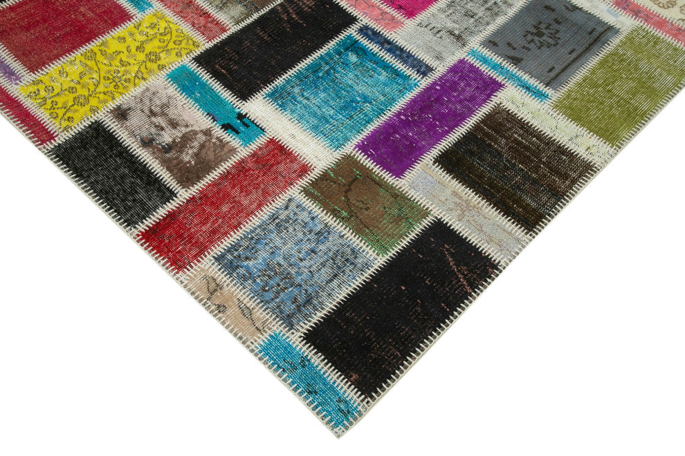 Rug N Carpet - Hand-Knotted Turkish 5' 9" x 8' 0" Vintage Patchwork Area Rug