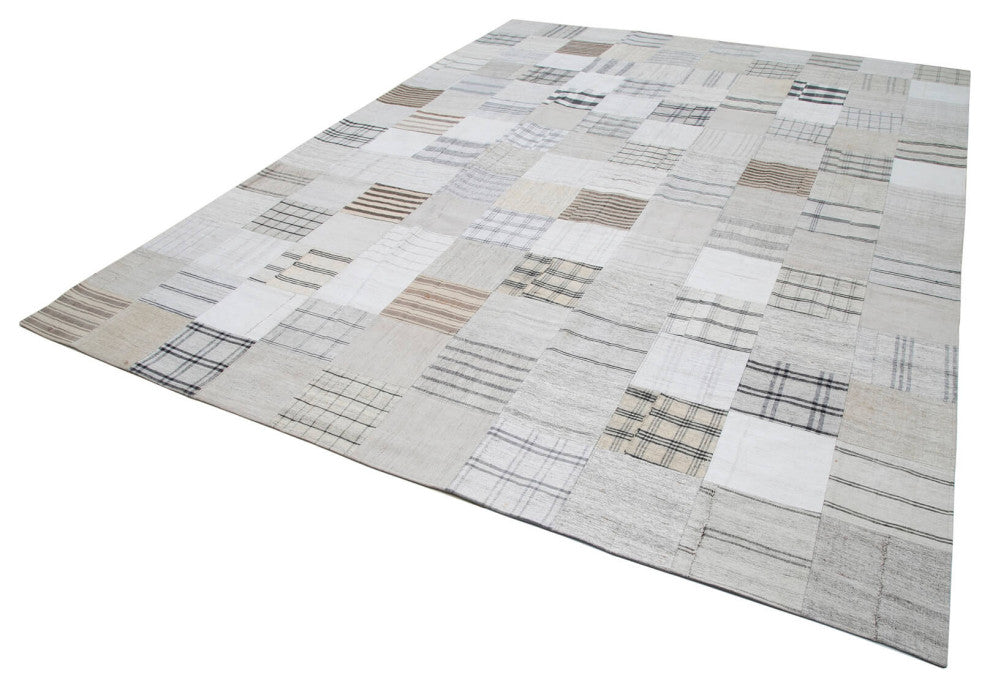 Rug N Carpet - Handmade Turkish 9' 11'' x 12' 11'' Vintage Patchwork Kilim Rug