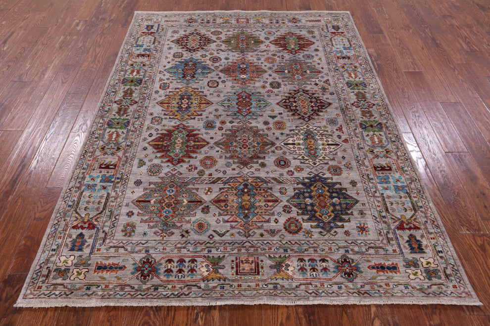 Handmade Fine Turkmen Ersari Wool Rug 5' 9" X 7' 8" Q10960