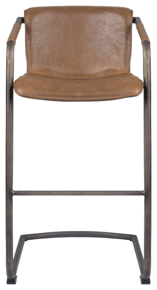 Indy Stool, Set of 2, Antique Cigar Brown, Bar Stool, Faux Leather