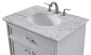 Amber Single Bathroom Vanity, Blue, Light Grey, 30"