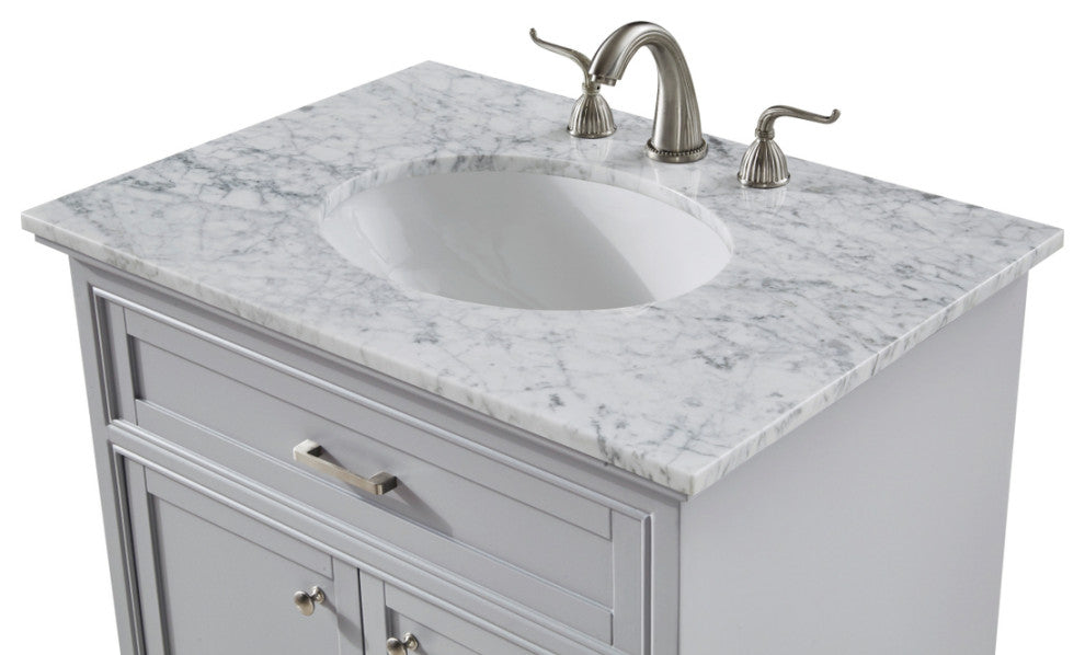 Amber Single Bathroom Vanity, Blue, Light Grey, 30"