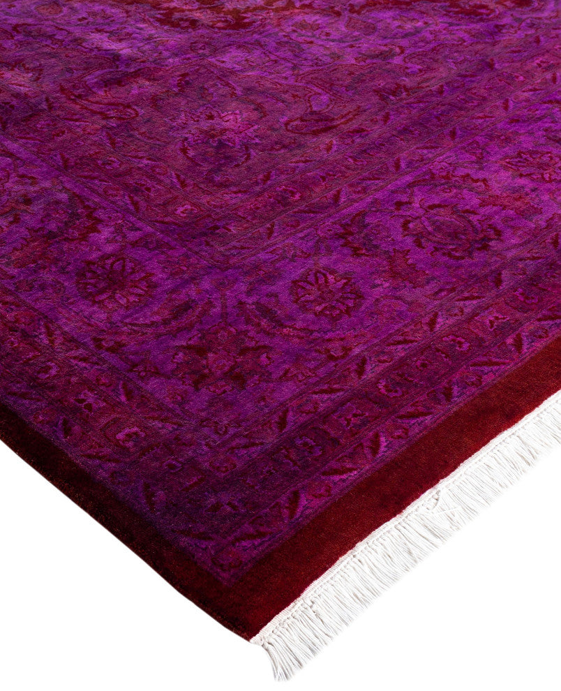Overdyed One-of-a-Kind Hand-Knotted Area Rug Purple, 8' 1" x 10' 7"