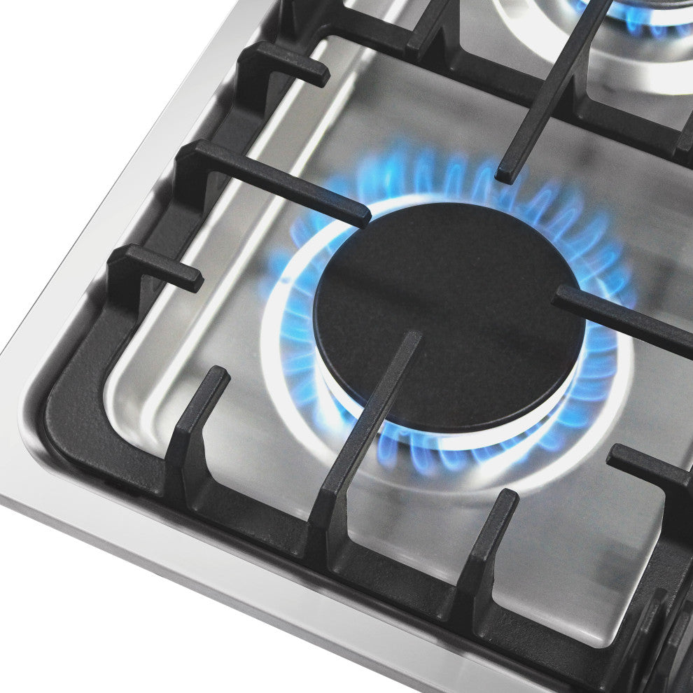 36" Luxury Gas Cooktop in Stainless Steel With 6 Italian Burners Easy Clean
