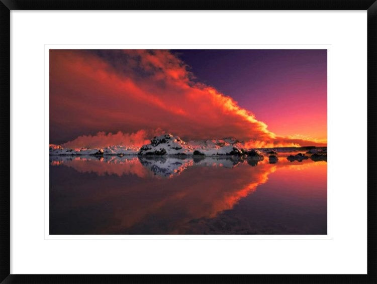 "Ice and Fire" Framed Digital Print by Thorsteinn H. Ingibergsson, 30x22"