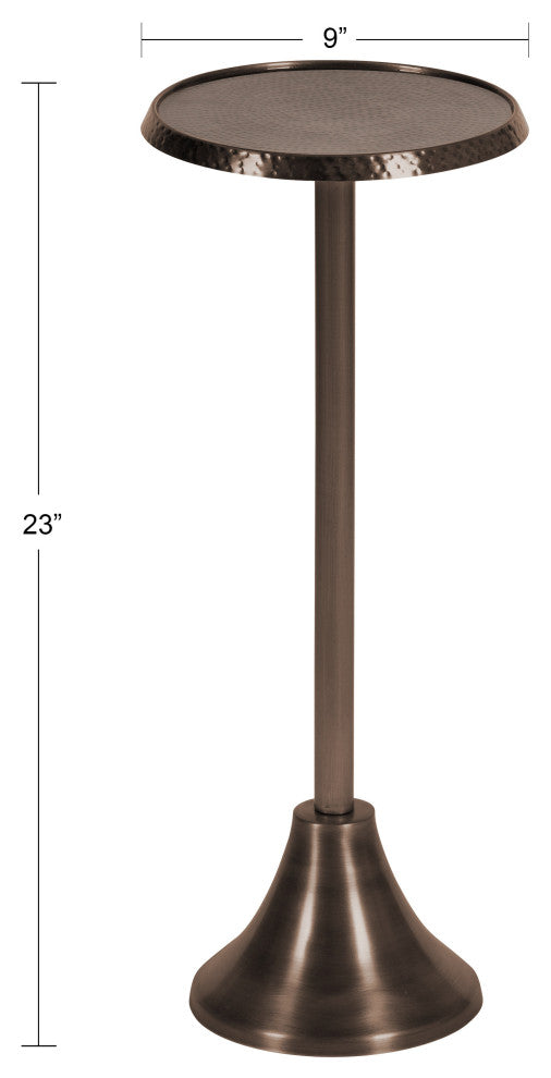 Sanzo Metal Side Table, Bronze 9x9x23