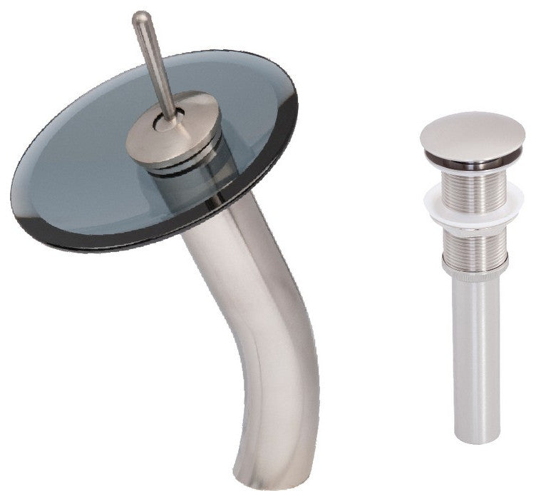Novatto GF-001BN-S-PUD FALLS Waterfall Vessel Faucet Set In Brushed Nickel