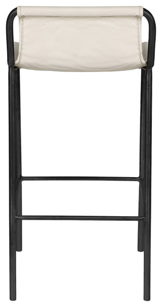 Dax Black Faux Leather Counter Stool, Cream