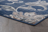 Garland Transitional Floral Navy Scatter Mat Rug, 2'x3'