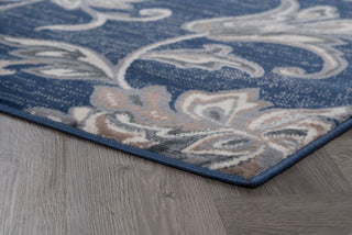 Garland Transitional Floral Navy Scatter Mat Rug, 2'x3'
