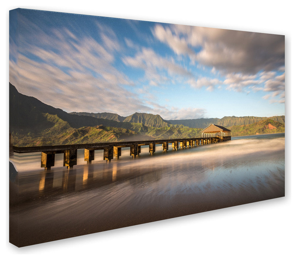 Pierre Leclerc 'Hanalei Bay Pier' Canvas Art, 24x16