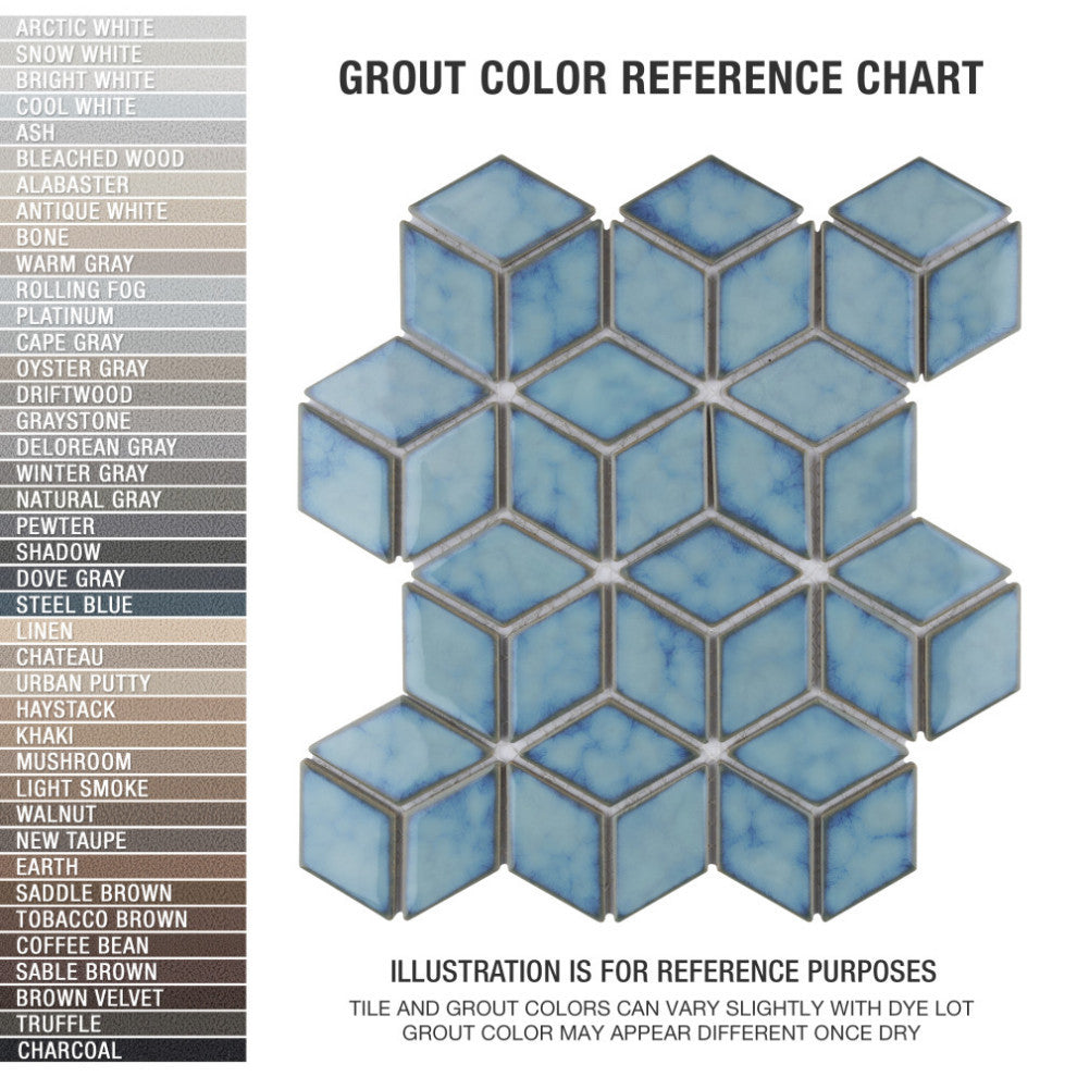 Hudson Rhombus Porcelain Mosaic Tile Sample