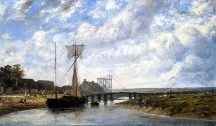 Paul Huet A Bridge over the Touques near Trouville Wall Decal
