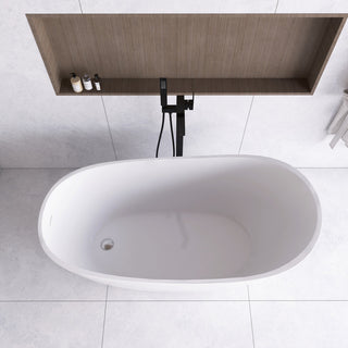 Acrylic Slipper Freestanding Flatbottom Soaking Bathtub, Gloss White, 59"29"