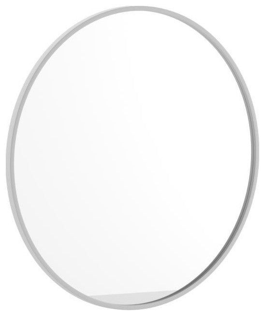 Julianne Round Metal Framed Wall Mirror, Silver, 30"