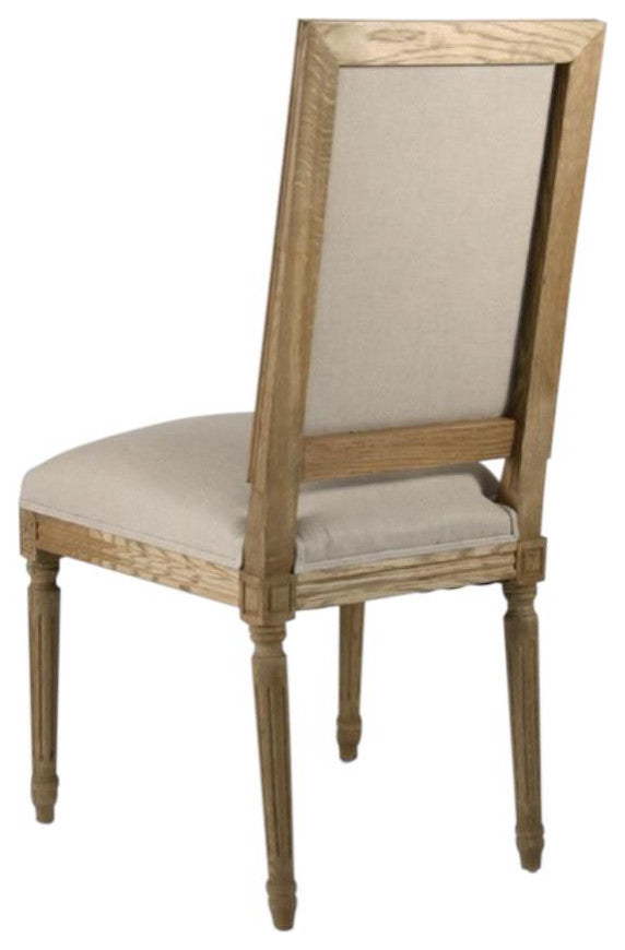 Natural Oak Louis Side Chair, Traditional Style