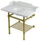 LMS3630MBB7 36" Console Sink with Brass Legs (8-Inch, 3 Hole)