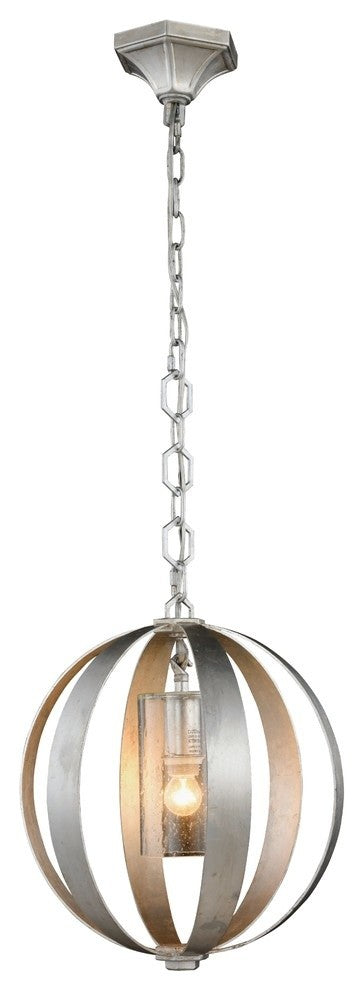 Elegant Lighting Serenity Collection Pendant, Vintage Silver Leaf