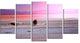 Flying Pair of Cute Flamingos, Animal Canvas Art Print, 60"x32", 5 Panels