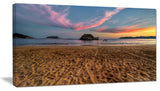 Trodden Sand on Beach at Sunset, Seashore Canvas Art Print, 32"x16"
