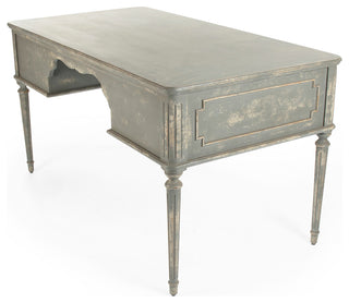 Canning Desk, Distressed Gray/Cream