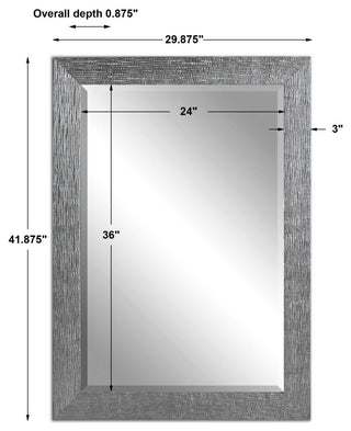 Uttermost 14604 Tarek 29-7/8" W x 41-7/8" H Rectangular Framed - Silver with