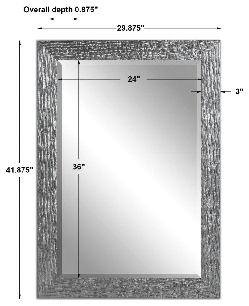 Uttermost 14604 Tarek 29-7/8" W x 41-7/8" H Rectangular Framed - Silver with