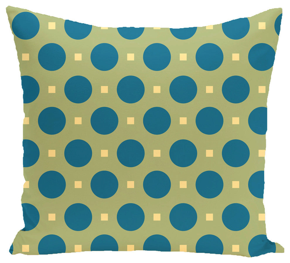 Dot Dash Geometric Print Pillow, Apple, 26"x26"