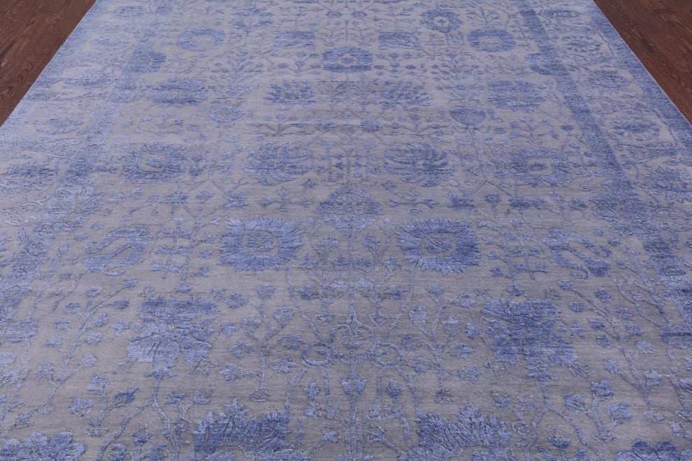 9' 2" X 12' 3" Persian Wool and Silk Handmade Rug Q9418