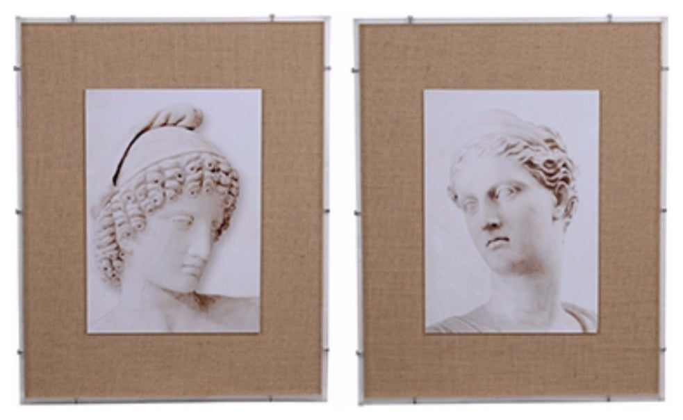 Benzara BM154098 Framed Roman Figure Prints, Set of 2