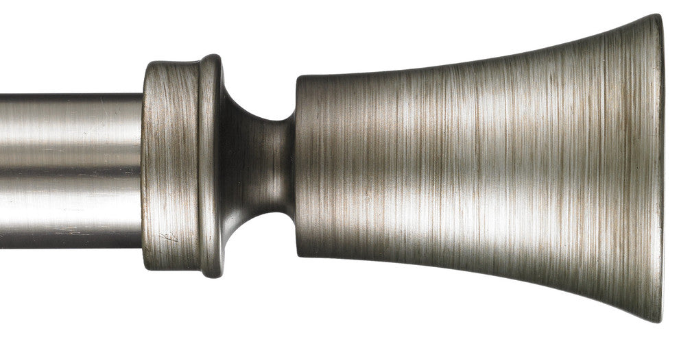 Tama Non-Telescoping Curtain Rod, Antique Silver, 48''