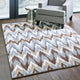 Viviana Chevron Waves Grey/ Taupe Area Rug, 7'10"x10'10"