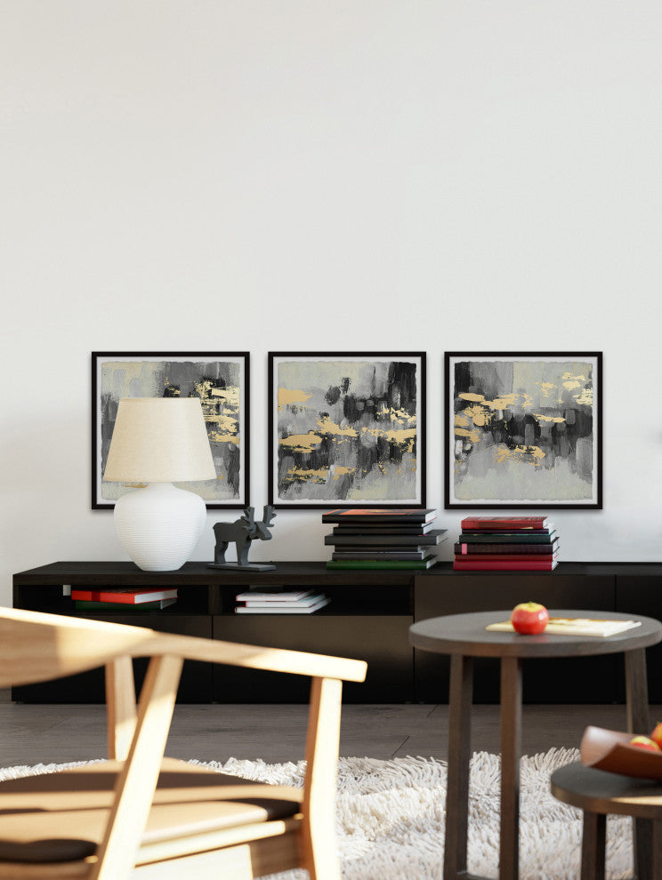 Golden Dusk Triptych, 54"x18"