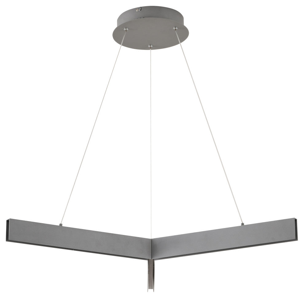 Metal and Acrylic "Y" Shaped Frame LED Light Fixture, Gray