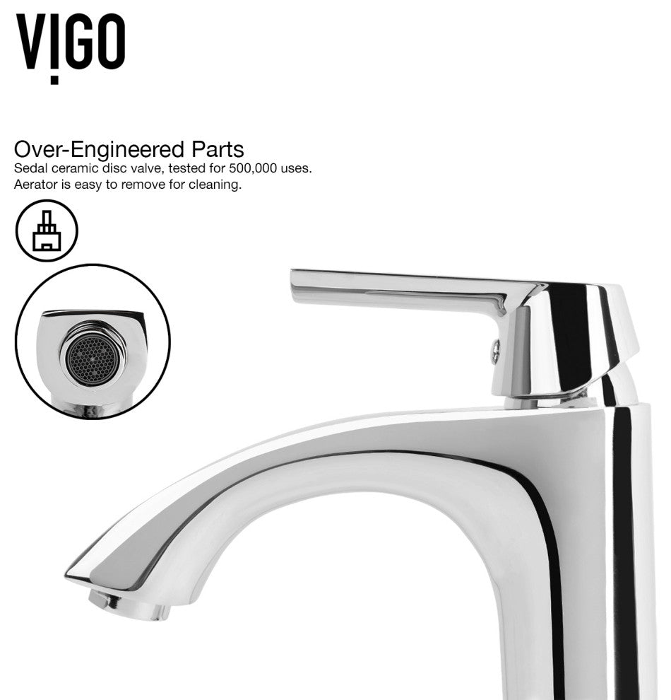 VIGO Linus 12" H Single Handle Single Hole Bathroom Vessel Faucet, Chrome